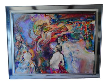 Meredith Miller 1984 Signed Original Mixed Media Painting
