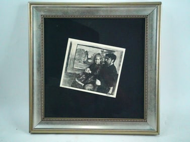 After Edgar Degas Etching of Man and Child