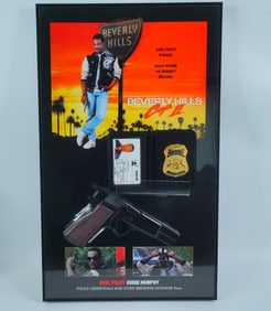 Beverly Hills Cop Axel Foley's Prop Rubber 9mm and Badge