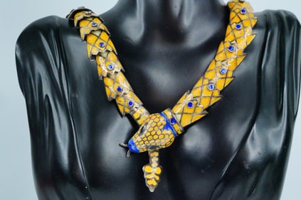 Mary Wilson's Sterling and Enamel Snake Choker