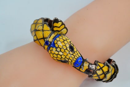 Mary Wilson's Sterling and Enamel Snake Bracelet