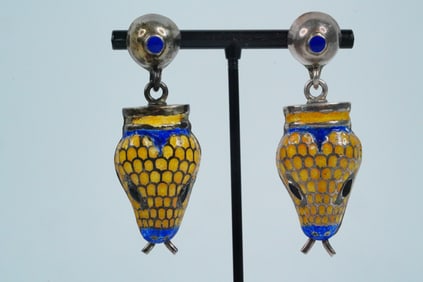 Mary Wilson's Sterling and Enamel Snake Earrings