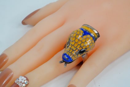 Mary Wilson's Sterling and Enamel Snake Ring