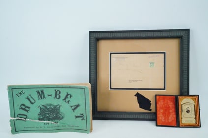 Mary Todd Lincoln Dress Relic, 1865 Music Book, CDV