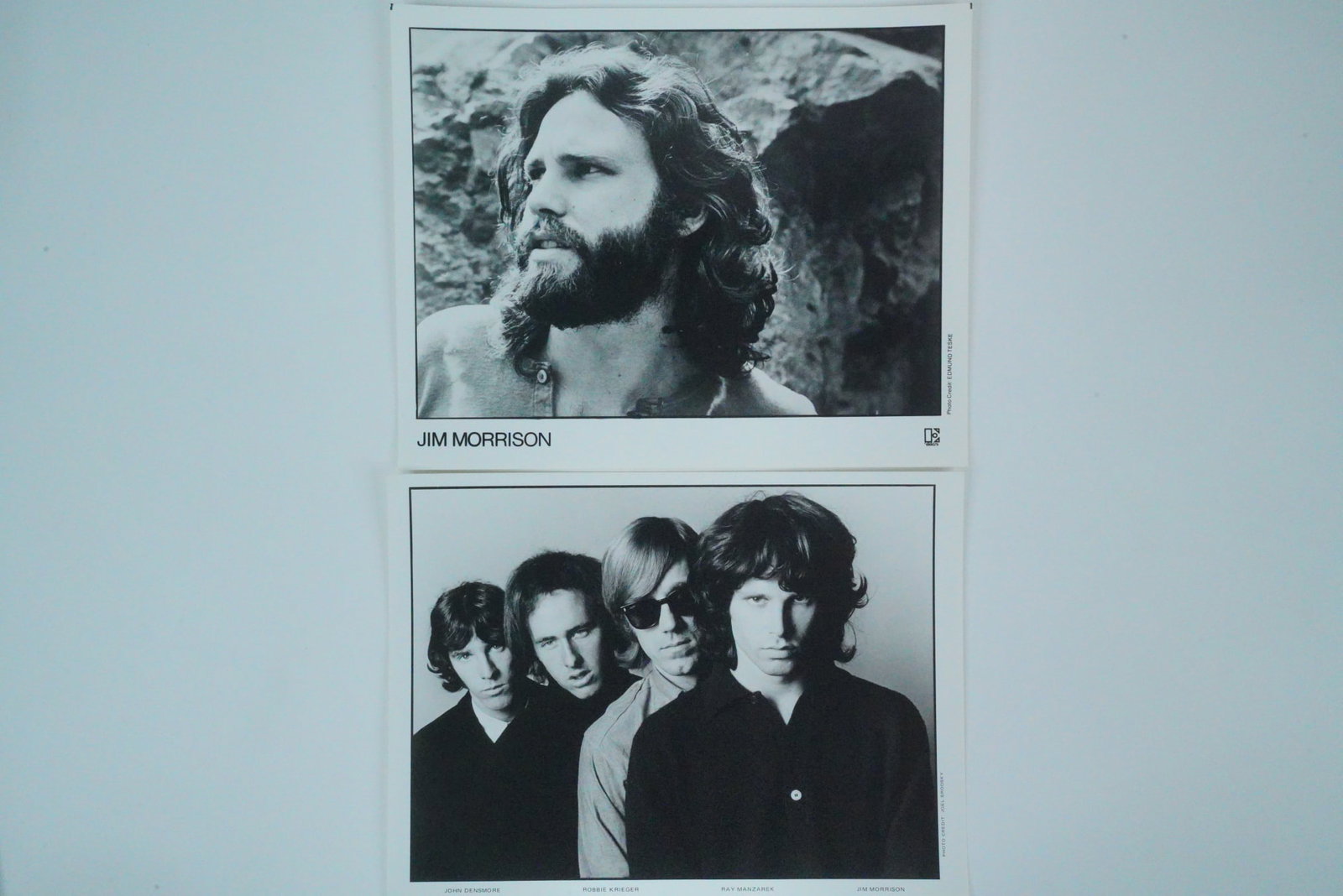 Jim Morrison and The Doors Lot of (2) Publicity Photos: Jim Morrison and The Doors Lot of (2) 8" x 10" Publicity Photographs - This lot includes two striking black and white vintage publicity photographs featuring Jim Morrison and the legendary rock band T