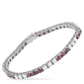 3.75ctw Ruby, 3.30ctw Diamond and 18K 7.25" Bracelet