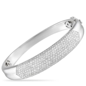 5.80ctw Diamond and 18K White Gold Bangle Bracelet