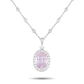Tiffany & Co. 12ct Kunzite, 4.50ctw Diamond, Plat. Necklace