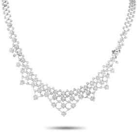 2.75ctw Diamond and 18K White Gold 16" Bib Necklace