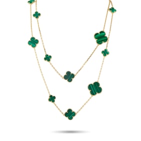 Van Cleef & Arpels Alhambra 18K and Malachite Necklace