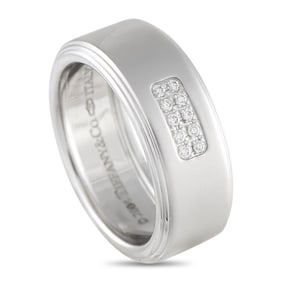 Tiffany & Co. 18K White Gold and Diamond Wide Band Ring