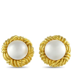Tiffany & Co. Vintage 18K and Mabe Pearl Ear Clips