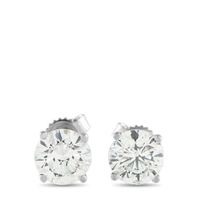 1.80ctw Diamond and 14K White Gold Stud Earrings