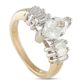 1.46ctw Diamond and 14K Yellow/White Gold Ring