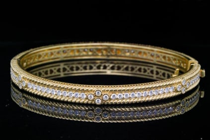 Judith Ripka 2.52ctw Diamond and 18K Bangle