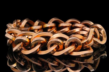 Argentine Solid 18K Yellow Gold Curb Link Bracelet