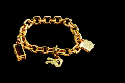 Louis Vuitton Rare 18K Yellow Gold Charm Bracelet