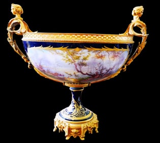 Sevres Porcelain and Ormolu Centerpiece, signed "Bombois"
