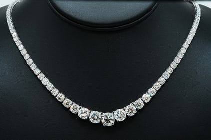 30.15ctw VS2-SI1/G-I Diamond and 18K Tennis Necklace