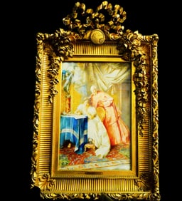 P. Falena (Rome) "The Love Letter" Original Watercolor