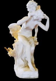 Auguste Louis Moreau "Blindfolded by Cupid" Marble Group