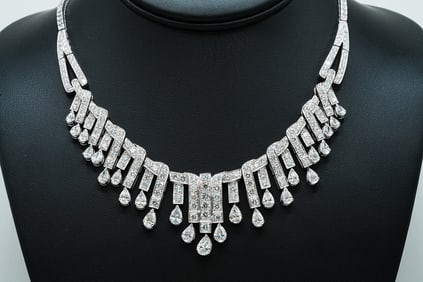21.74ctw VVS2-SI2/D-F Diamond 18K Necklace W/GIA Reports