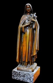 G.M. Bernard/Barbedienne Bronze Figure of Saint Therese