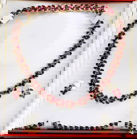 100.00ctw Ruby, 6.00ctw Diamond and 14K Gold Suite