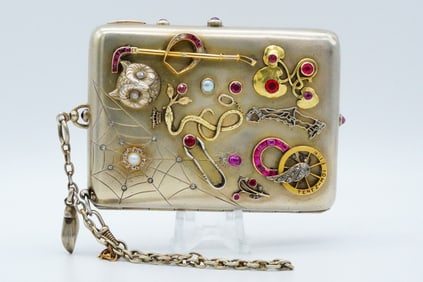 Antique 2.75ctw Ruby, 0.80ctw Diamond and Silver Case