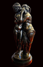 Late 19th-Early 20th Century 26" French Bronze Group