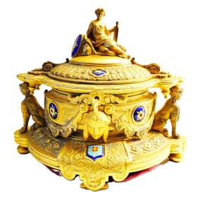 Important Napoleon III Gilt Bronze and Enamel Casket