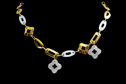 Sidney Garber 18K, Diamond and Mother of Pearl Necklace