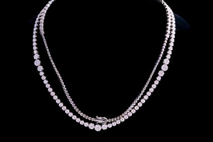 9.50ctw Diamond and 14K White Gold 36" Long Necklace