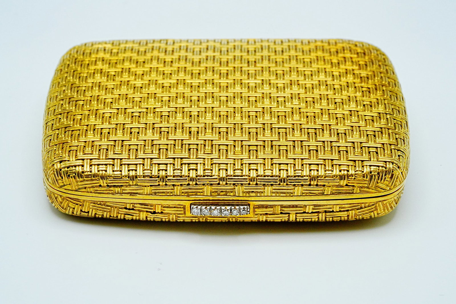 Vintage 18K Yellow Gold Cosmetic Case W/Diamond Clasp (1 of 8)
