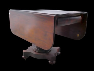 Antique Mahogany Drop-Leaf Pedestal Table