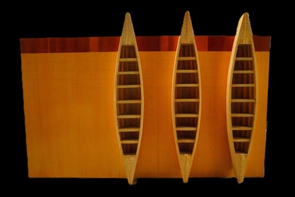 David Ruddell "Yellow Board, 3 Boats" Wall Sculpture