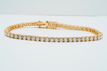 5.68ctw Lab Grown Diamond and 18K Yellow Gold Bracelet