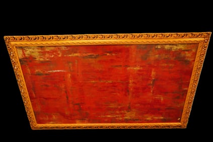 Large Abstract Red Composition, Signed
