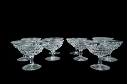 Set of (10) Pressed Glass Dessert or Sherbet Coupes
