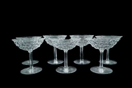 Set of (7) Pressed Glass Dessert or Sherbet Coupes