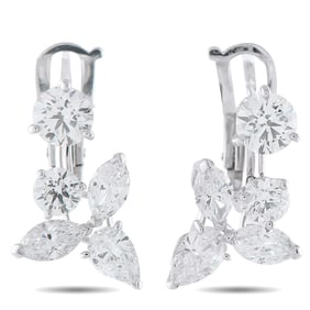 De Beers 5.00ctw Diamond and Platinum 0.75" Earrings