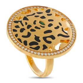 Cartier Panthere 18K, Diamond and Lacquer Ring