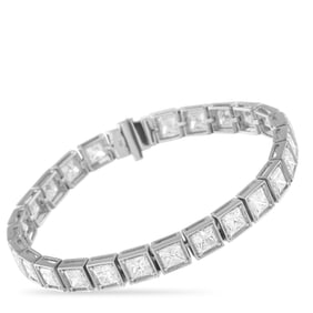 13.30ctw Princess Cut Diamond and 18K Bracelet