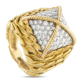 David Webb 1.15ctw Diamond and 18K Yellow Gold Ring