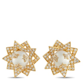 Chanel Comete 2.85ctw Diamond, Pearl and 18K Earrings