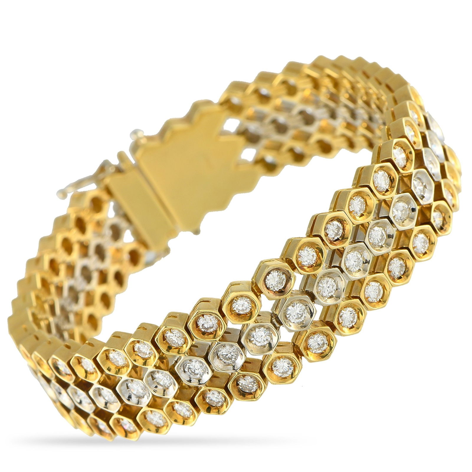 9.50ctw Diamond and 18K Yellow/White Gold 7" Bracelet (1 of 4)