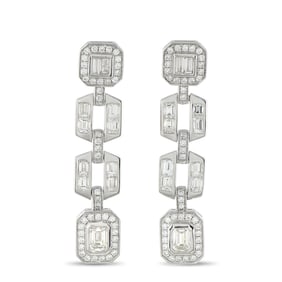 3.20ctw Diamond and 18K White Gold Drop Earrings