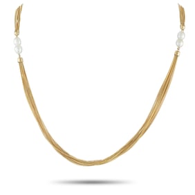 Mikimoto 18K Yellow Gold and Pearl 17.5" Necklace