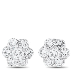 1.45ctw Diamond and 18K White Gold Earrings