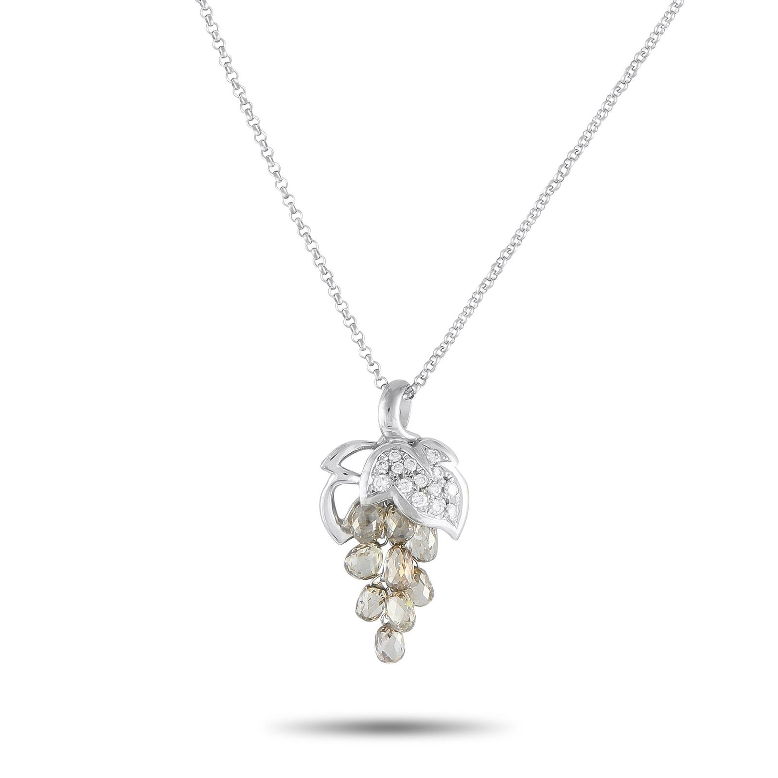 5.60ctw Diamond and Platinum 17" Grape Cluster Necklace (1 of 3)